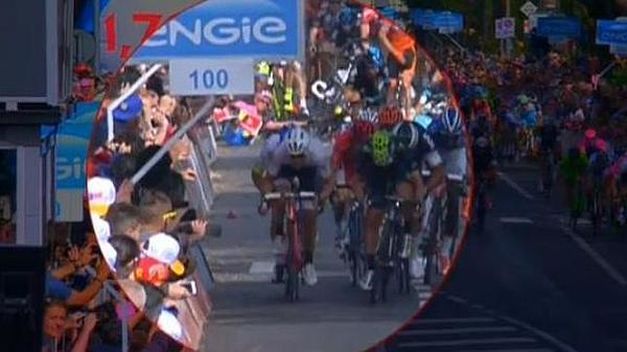 Caída de Contador en el sprint del Giro
