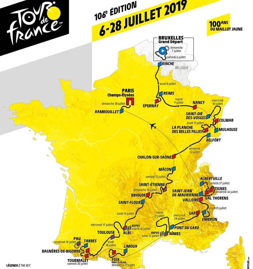 Recorrido del Tour de Francia 2019